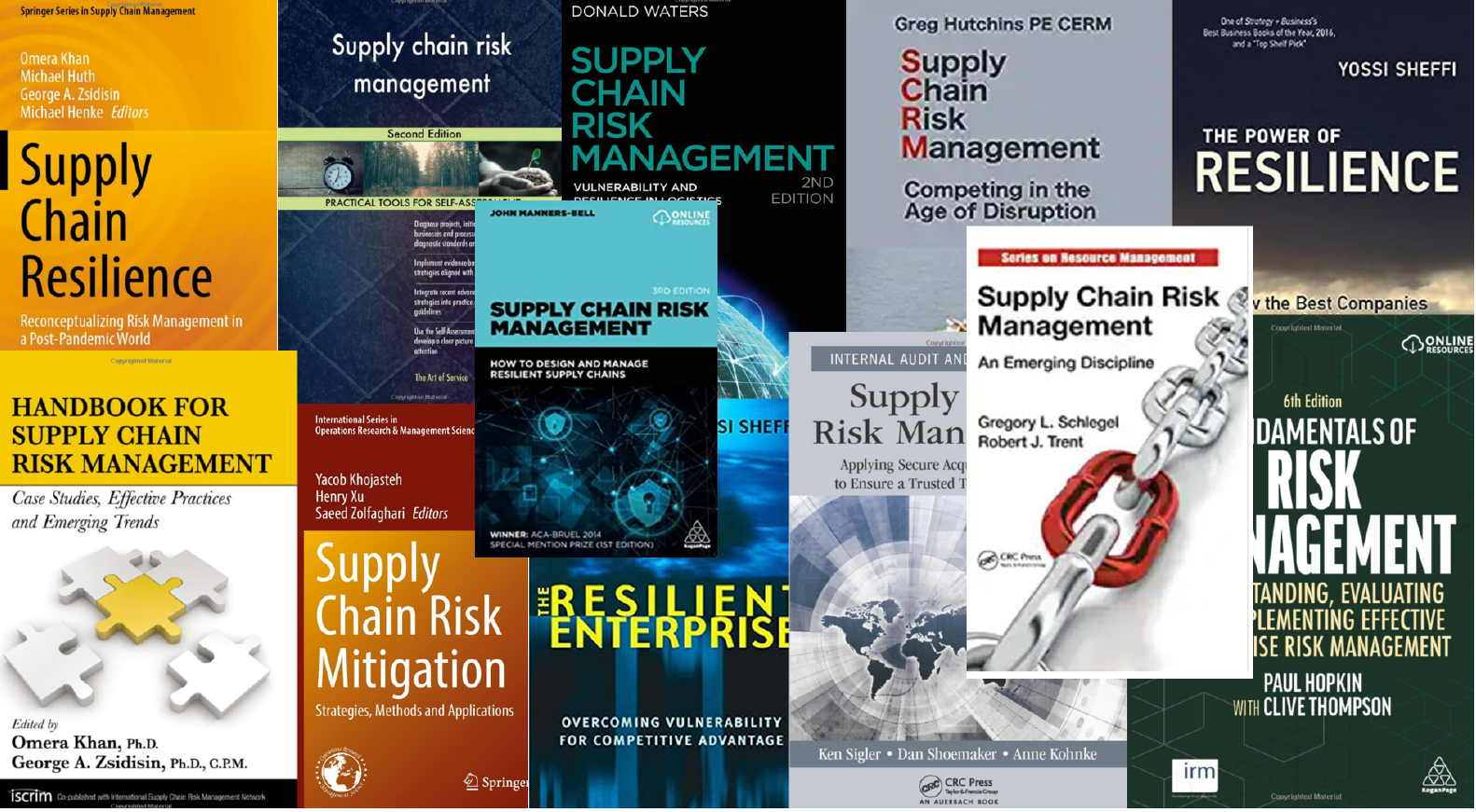 A sample of books on supply chain risk and resilience.