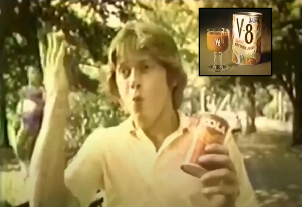A cartoon-style illustration in the spirit of the 1970s V8 tomato juice commercials — a person slapping their forehead with the tagline 'I could have had a V8!'